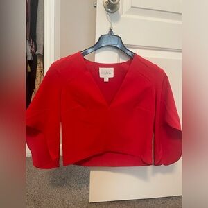 Mare mare bright cool red top (crop)